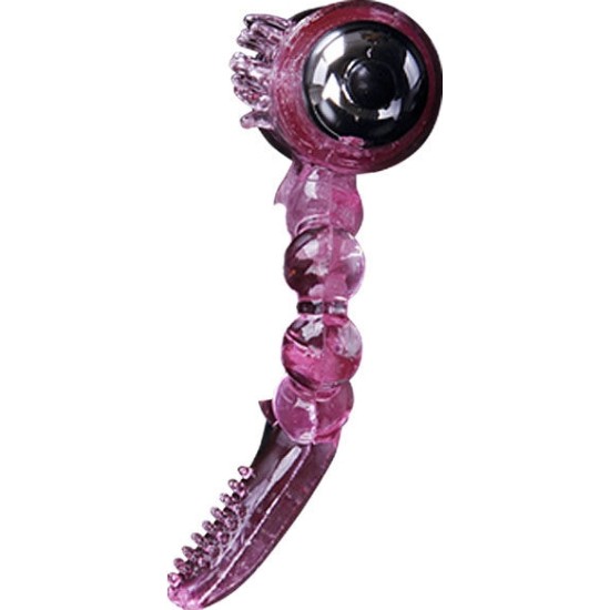 Baile For Him BAILE - SILICONE RING 10 TONGUE RHYTHMS WITH PINK VIBRATION