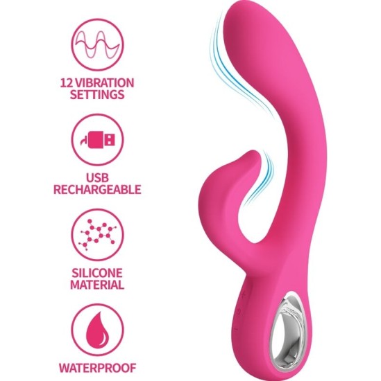 Pretty Love Flirtation PRETTY LOVE - FRITZ RABBIT VIBRATOR 12 VIBRATIONS PINK