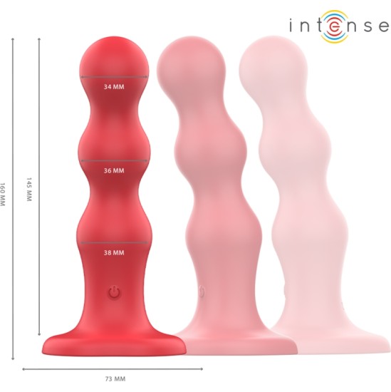 Intense Fun INTENSE - CODY VIBRATOR WITH SUCTION CUP RED REMOTE CONTROL
