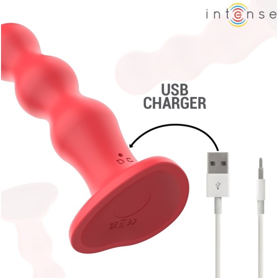 Intense Fun INTENSE - CODY VIBRATOR WITH SUCTION CUP RED REMOTE CONTROL