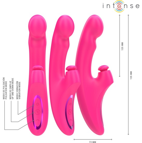 Intense Fun INTENSE - EMI VIBRATOR 13.5 CM MULTIFUNCTION 3 IN 1 10 VIBRATIONS PINK