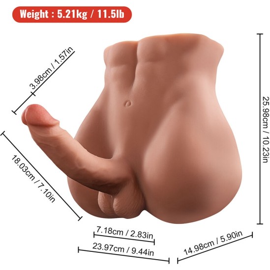 Xise BERTLETT DILDO ASS REALISTIC DILDO AND ANUS MASTURBATOR FRONT POSITION WITH THRUSTING 18 CM