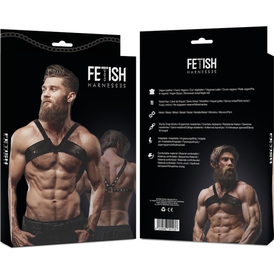 Fetish Submissive Attitude MENS BRIGADE ECO-LEATHER CHEST HARNESS