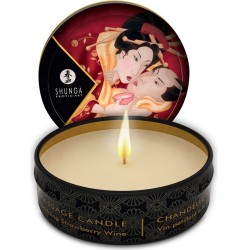 Shunga Candles SHUNGA - MINI CARESS BY CANDELIGHT STRAWBERRIES AND CAVA MASSAGE CANDLE 30 ML