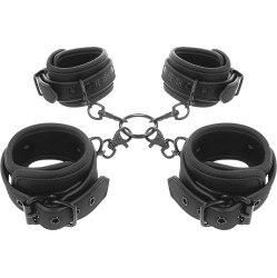 Fetish Submissive Bondage FETISH SUBMISSIVE - SET OF HAND AND ANKLE HANDCUFFS WITH NOPRENE LINING