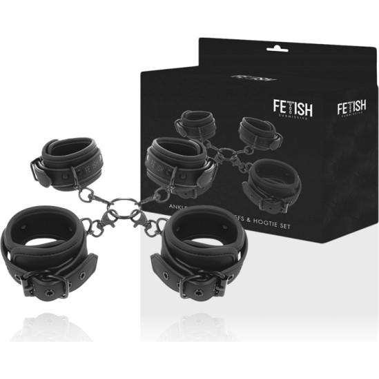 Fetish Submissive Bondage FETISH SUBMISSIVE - SET OF HAND AND ANKLE HANDCUFFS WITH NOPRENE LINING