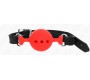 Kink Collar & Gag KINK - FULL SILICONE GAG 55 x 2 CM WITH 4.5 CM BALL SIZE M RED ADJUSTABLE 35-51 CM