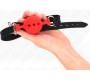 Kink Collar & Gag KINK - FULL SILICONE GAG 55 x 2 CM WITH 4.5 CM BALL SIZE M RED ADJUSTABLE 35-51 CM