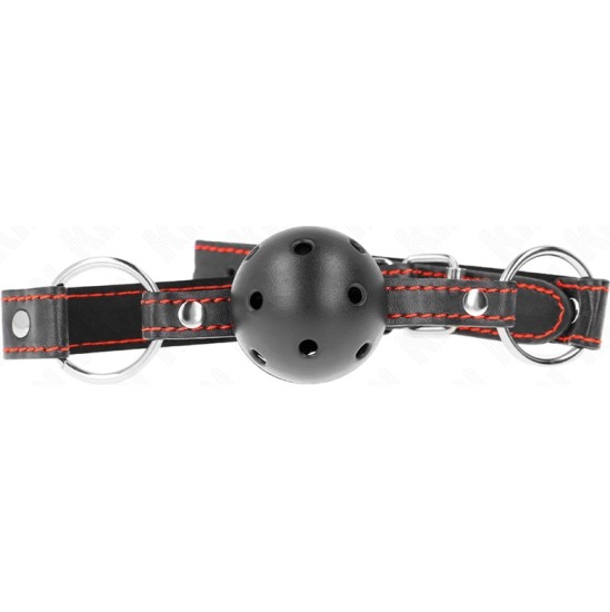 Kink Collar & Gag KINK - HOLLOW HARD BLACK BALL GAG MODEL 2 65 x 2.5 CM