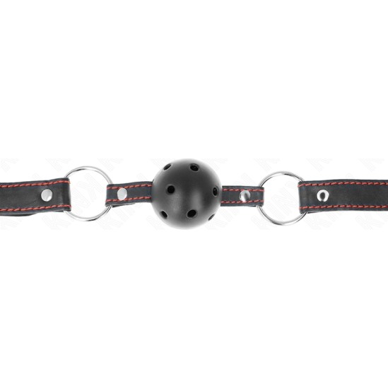 Kink Collar & Gag KINK - HOLLOW HARD BLACK BALL GAG MODEL 2 65 x 2.5 CM