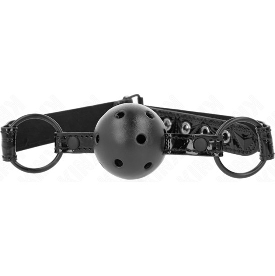 Kink Collar & Gag KINK - DIAMOND PATTERN BALL 4.5 CM GAG MODEL 3 64.5 CM ADJUSTABLE 42-60 CM