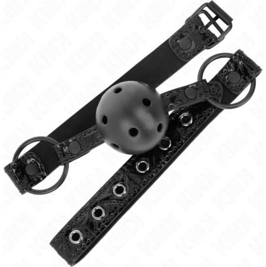Kink Collar & Gag KINK - DIAMOND PATTERN BALL 4.5 CM GAG MODEL 3 64.5 CM ADJUSTABLE 42-60 CM
