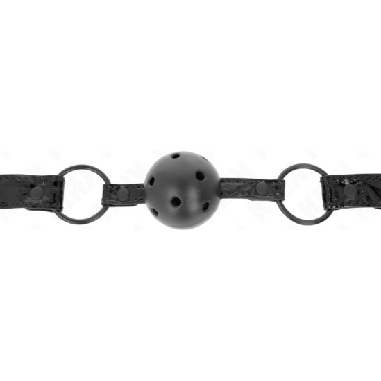 Kink Collar & Gag KINK - DIAMOND PATTERN BALL 4.5 CM GAG MODEL 3 64.5 CM ADJUSTABLE 42-60 CM