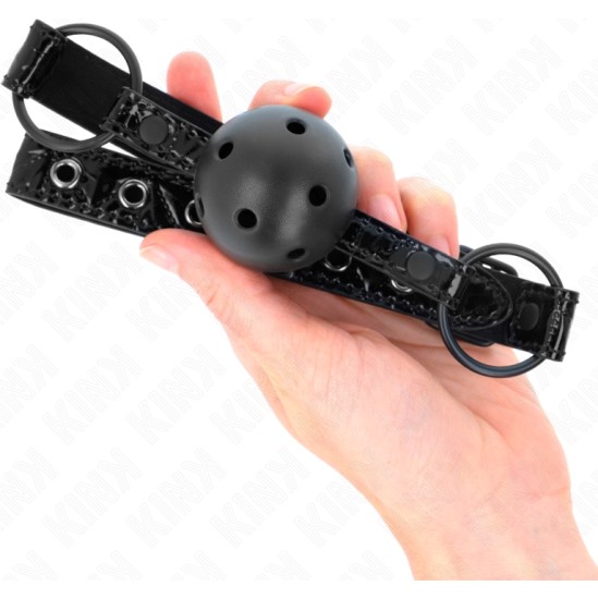 Kink Collar & Gag KINK - DIAMOND PATTERN BALL 4.5 CM GAG MODEL 3 64.5 CM ADJUSTABLE 42-60 CM