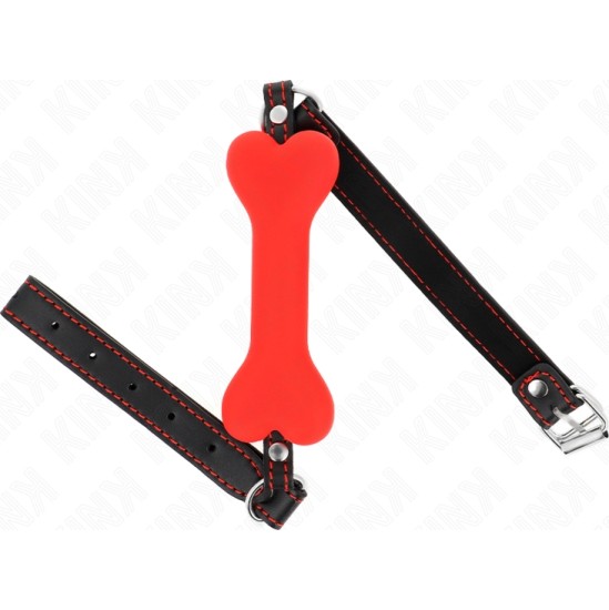 Kink Collar & Gag KINK - RED BONE 12 CM GAG 63 x 2 CM