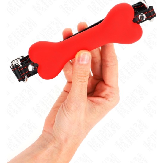 Kink Collar & Gag KINK - RED BONE 12 CM GAG 63 x 2 CM
