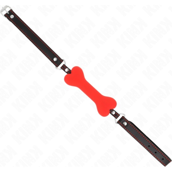 Kink Collar & Gag KINK - RED BONE 12 CM GAG 63 x 2 CM