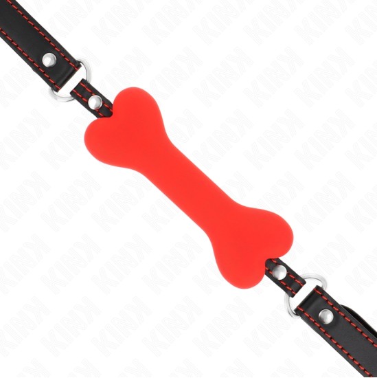 Kink Collar & Gag KINK - RED BONE 12 CM GAG 63 x 2 CM