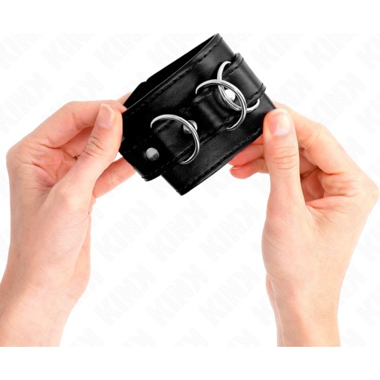 Kink Wrist Restraint KINK - 3 D-RING WRIST RESTRAINTS ADJUSTABLE BLACK 17.5-25 CM X 6 CM