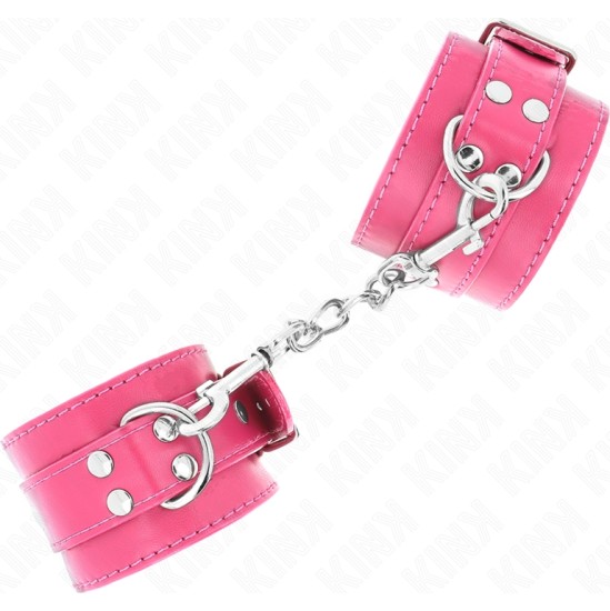 Kink Wrist Restraint KINK - WRIST RESTRAINTS RASPBERRY ROSE WITH RASPBERRY ROSE LINING ADJUSTABLE 20-28 CM X 5.5 CM