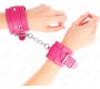 Kink Wrist Restraint KINK - WRIST RESTRAINTS RASPBERRY ROSE WITH RASPBERRY ROSE LINING ADJUSTABLE 20-28 CM X 5.5 CM
