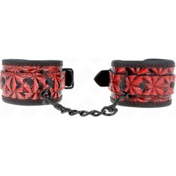 Kink Wrist Restraint KINK - DIAMOND PATTERN WRIST RESTRAINTS DARK RED ADJUSTABLE 17-26 CM X 5.5 CM