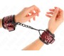 Kink Wrist Restraint KINK - DIAMOND PATTERN WRIST RESTRAINTS DARK RED ADJUSTABLE 17-26 CM X 5.5 CM