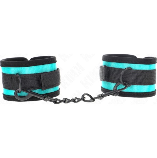 Kink Wrist Restraint KINK - HOOK AND LOOP NYLON BIND WRIST RESTRAINTS BLACK-BLUE ADJUSTABLE 18-32 CM X 5 CM