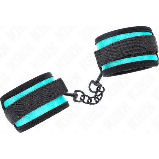 Kink Wrist Restraint KINK - HOOK AND LOOP NYLON BIND WRIST RESTRAINTS BLACK-BLUE ADJUSTABLE 18-32 CM X 5 CM