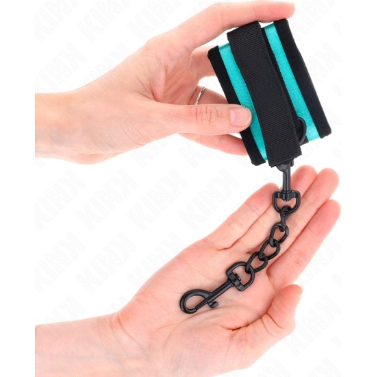 Kink Wrist Restraint KINK - HOOK AND LOOP NYLON BIND WRIST RESTRAINTS BLACK-BLUE ADJUSTABLE 18-32 CM X 5 CM