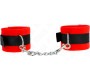 Kink Wrist Restraint KINK - BEGINNER FUR HAND CUFFS BLACK-RED 30 X 7 CM