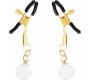 Kink Nipple Grip KINK - GLASS BEAD NIPPLE CLAMPS GOLD 6 CM