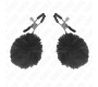 Kink Nipple Grip KINK - FAUX FUR BALL NIPPLE CLAMP BLACK 6 CM