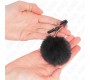 Kink Nipple Grip KINK - FAUX FUR BALL NIPPLE CLAMP BLACK 6 CM