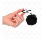 Kink Nipple Grip KINK - FAUX FUR BALL NIPPLE CLAMP BLACK 6 CM