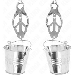 Kink Nipple Grip KINK - JAPANESE CLOVER NIPPLE CLAMPS WITH BUCKETS SILVER