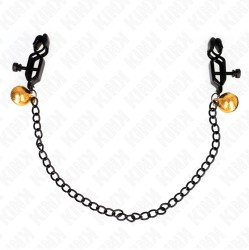 Kink Nipple Grip KINK - FLAT CHAIN NIPPLE CLAMPS AND BELL SILVER 30 CM