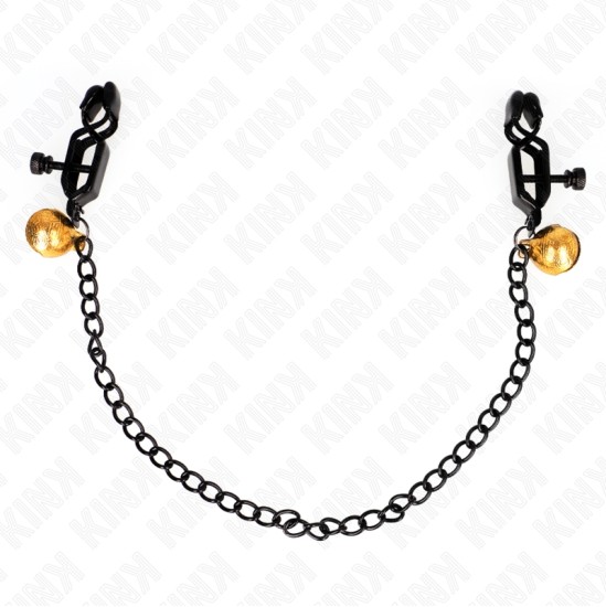 Kink Nipple Grip KINK - FLAT CHAIN NIPPLE CLAMPS AND BELL SILVER 30 CM