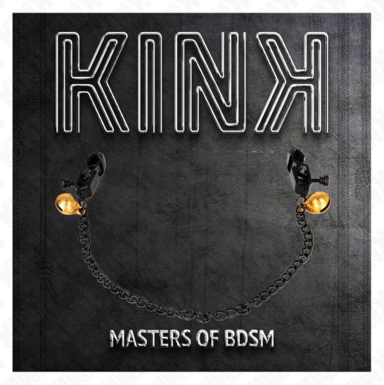 Kink Nipple Grip KINK - FLAT CHAIN NIPPLE CLAMPS AND BELL SILVER 30 CM