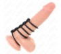 Kink Ring Power KINK - 5 SILICONE PENIS RINGS 3.8 CM TO 4.8 CM CONNECTED BY LEATHER