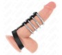 Kink Ring Power KINK - 4 METAL PENIS RINGS 3.8 CM CONNECTED WITH LEATHER STRAP 22 X 1.5 CM AND PRESSURE CLOSURE