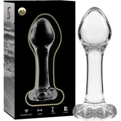 Nebula Series By Ibiza MODEL 2 ANAL PLUG BOROSILICATE GLASS CLEAR 11 CM -O- 3.5 CM