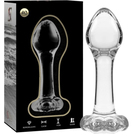 Nebula Series By Ibiza MODEL 2 ANAL PLUG BOROSILICATE GLASS CLEAR 11 CM -O- 3.5 CM