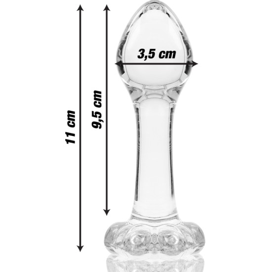 Nebula Series By Ibiza MODEL 2 ANAL PLUG BOROSILICATE GLASS CLEAR 11 CM -O- 3.5 CM