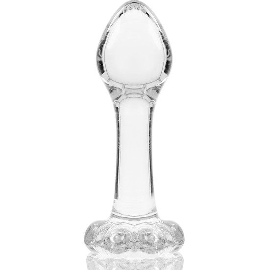 Nebula Series By Ibiza MODEL 2 ANAL PLUG BOROSILICATE GLASS CLEAR 11 CM -O- 3.5 CM