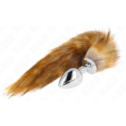 Kink Pleasure Plugs KINK - ANAL PLUG SIZE L 10 X 4 CM WITH SYNTHETIC TAIL 40 CM BROWN