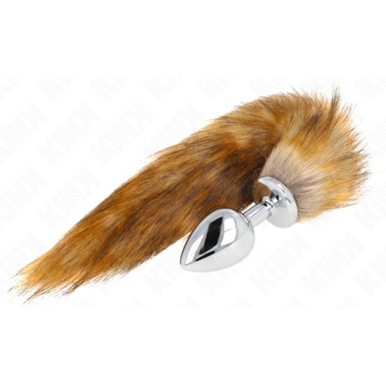 Kink Pleasure Plugs KINK - ANAL PLUG SIZE L 10 X 4 CM WITH SYNTHETIC TAIL 40 CM BROWN