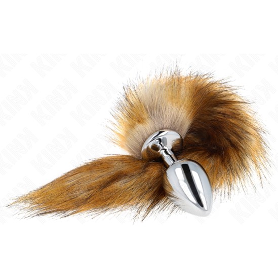 Kink Pleasure Plugs KINK - ANAL PLUG SIZE L 10 X 4 CM WITH SYNTHETIC TAIL 40 CM BROWN