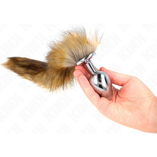 Kink Pleasure Plugs KINK - ANAL PLUG SIZE L 10 X 4 CM WITH SYNTHETIC TAIL 40 CM BROWN