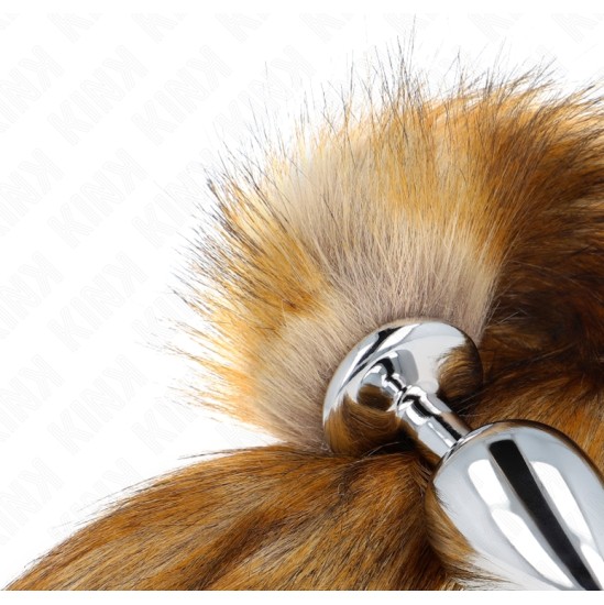 Kink Pleasure Plugs KINK - ANAL PLUG SIZE L 10 X 4 CM WITH SYNTHETIC TAIL 40 CM BROWN